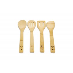 Set 4 ustensile pentru bucatarie, din lemn de bambus,...
