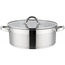 Cratita din inox, cu capac din sticla, 24 cm, 5.70 l,...