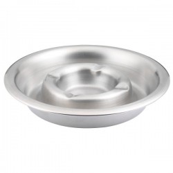 Set 2 buc scrumiera rotunda, din inox, 13.50 x 2.70 cm,...