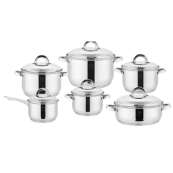 Set 12 piese , 6 vase din inox cu capace din inox,...