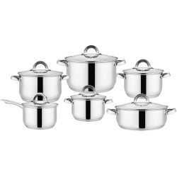 Set 12 piese , 6 vase din inox cu capace din sticla,...