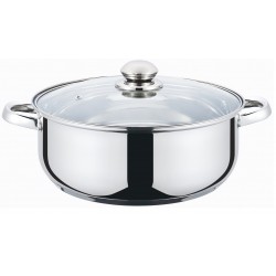 Cratita din inox , cu capac din sticla , 28 cm , 5.50 l ,...